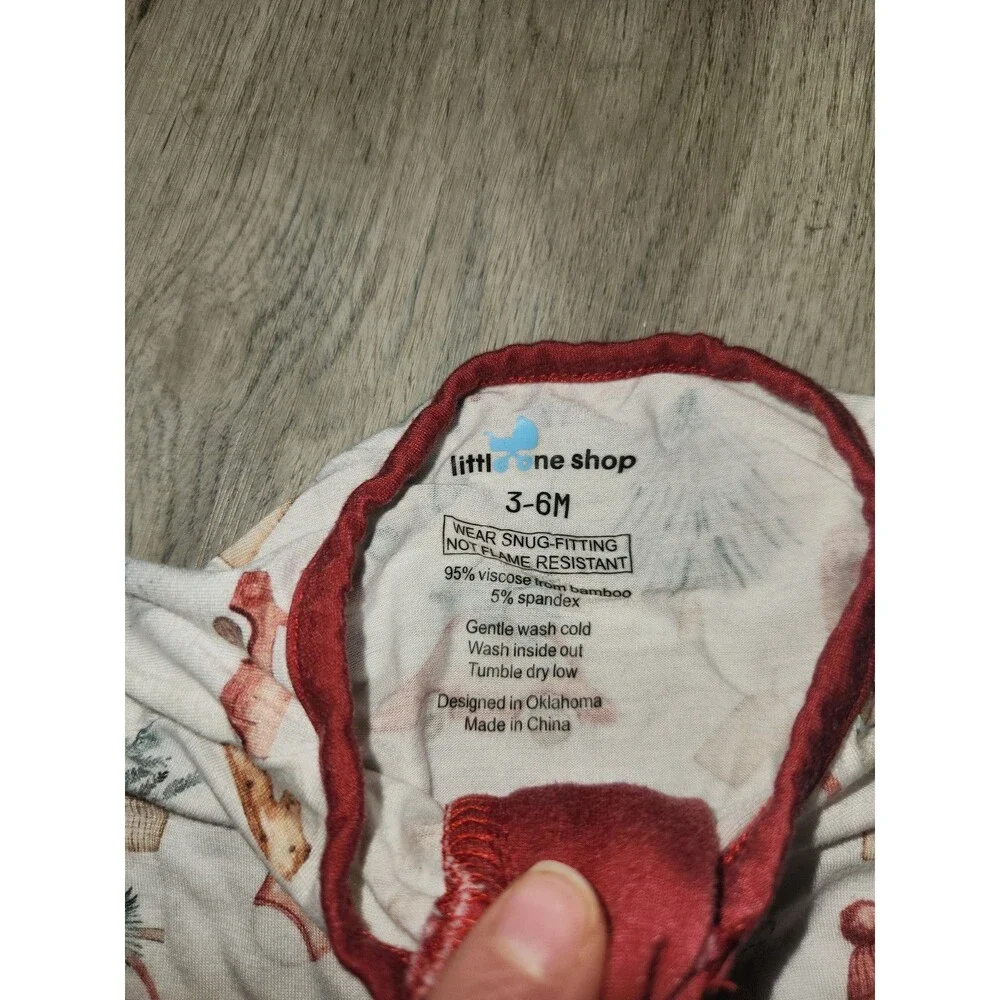 Little One Shop Red Merry Moments Christmas Bamboo Sleeper | 3-6 Months